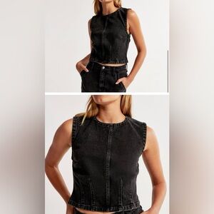 NWOT Black Denim Abercrombie and Fitch Top